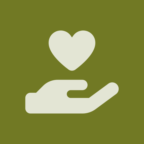 Hand holding a heart icon